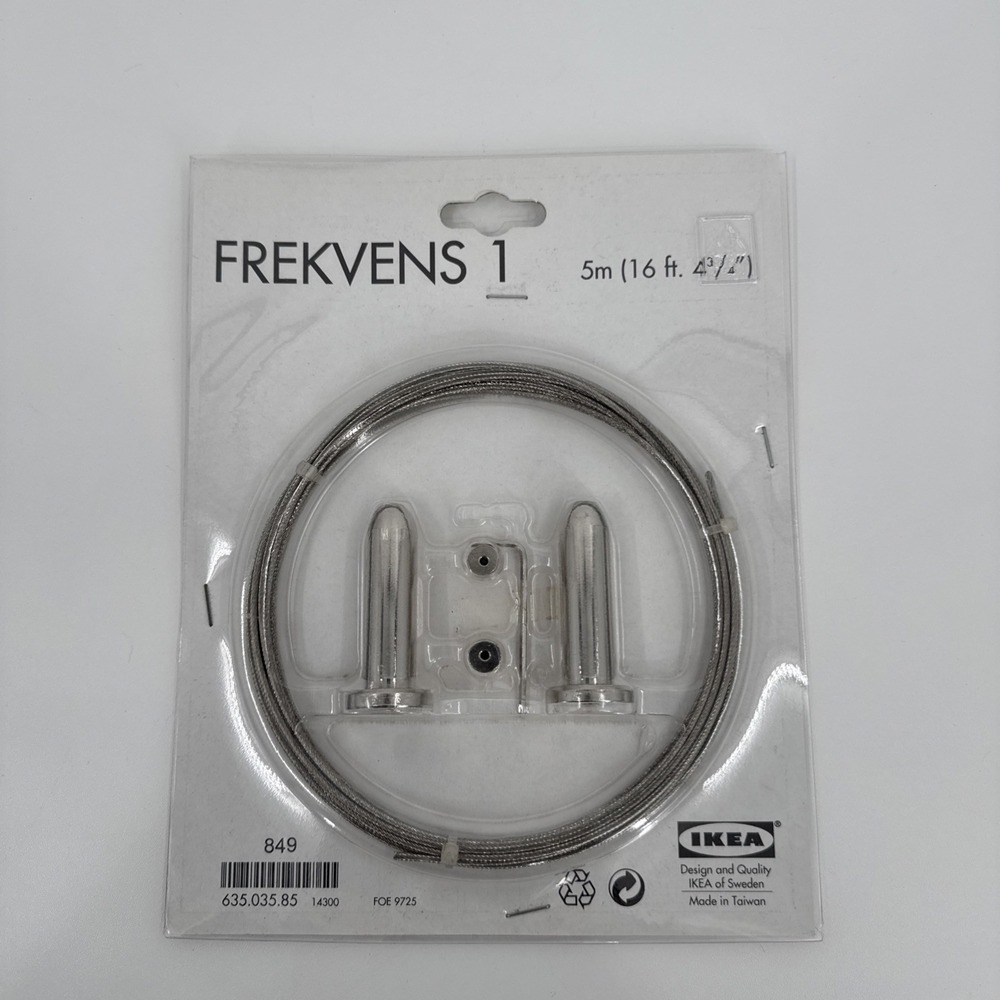 IKEA - FREKVENS Stainless Steel Curtain Wire Cable Rod Set - 16ft /5M NEW